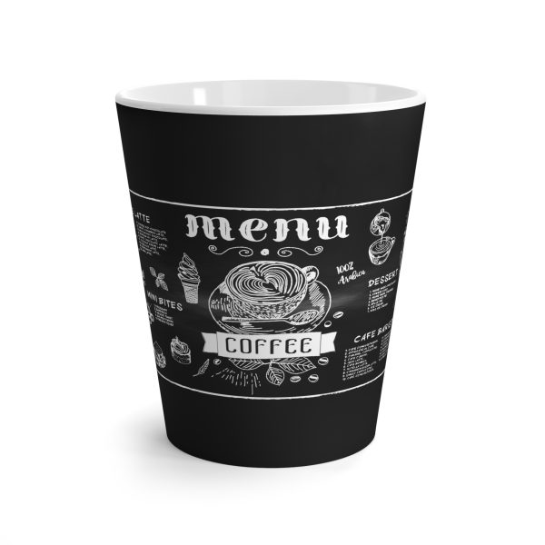 6445444944110193642_2048.jpeg Coffee Menu Latte Mug – 12oz Ceramic Cup with Chalkboard Design