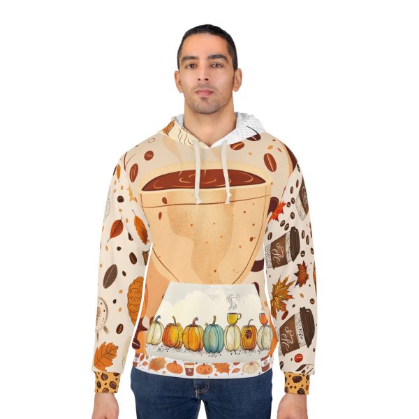 5138049118847134727_2048.jpeg Autumn Coffee & Pumpkin Hoodie – Cozy Fall Unisex Pullover